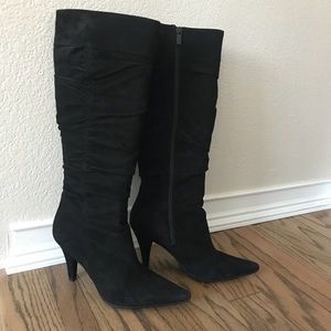Womens black suede boots